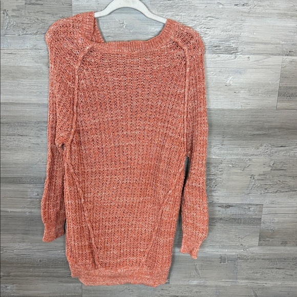 Free People Salmon Knit Long Sleeve Tunic Sweater - Picture 4 of 7